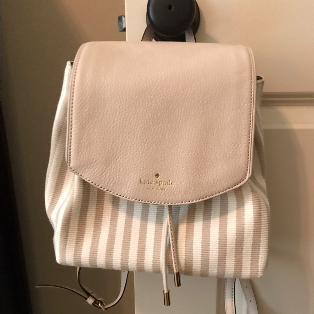 Kate Spade small breezy mulberry striped backpack