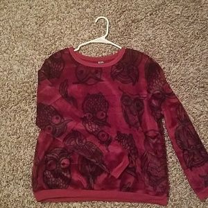 owl maroon sweater
