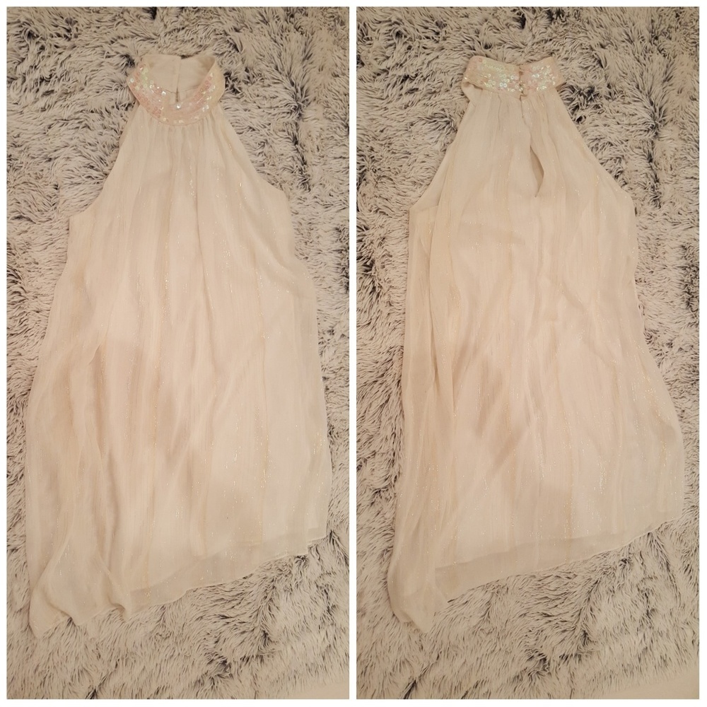 White High Neckline Dress