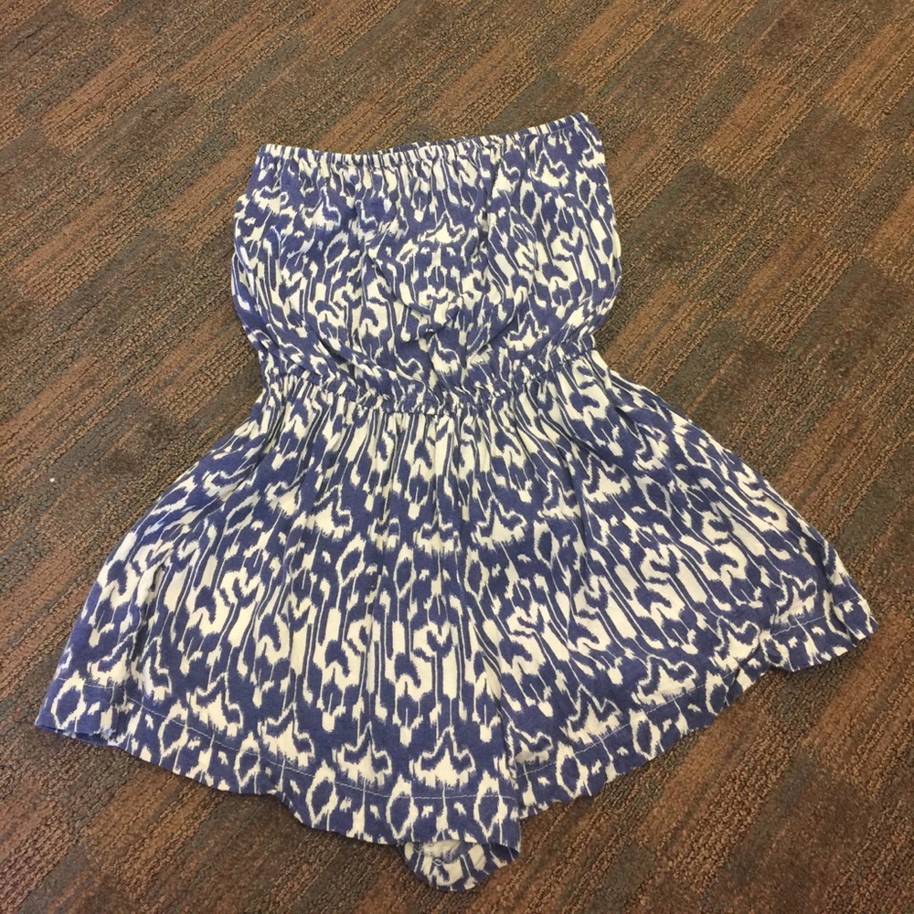 planet blue blue and white romper