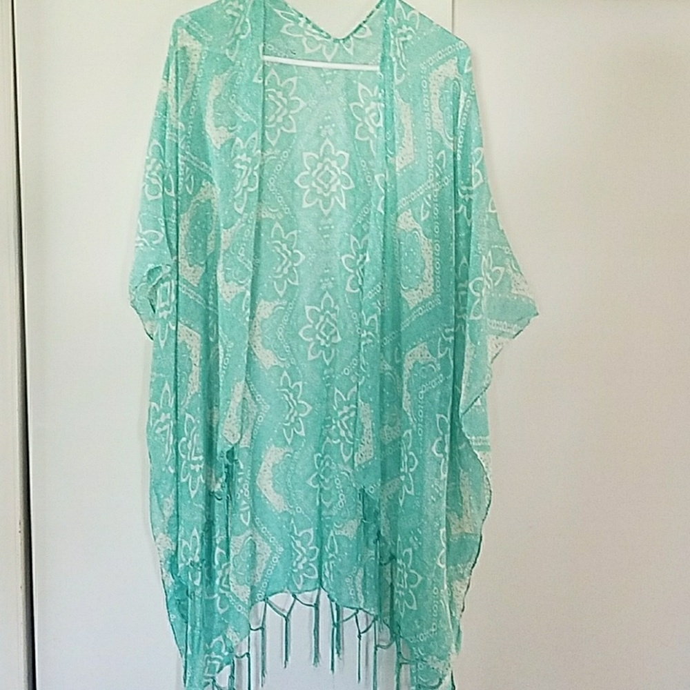 Maurices Teal sheer cover up shawl