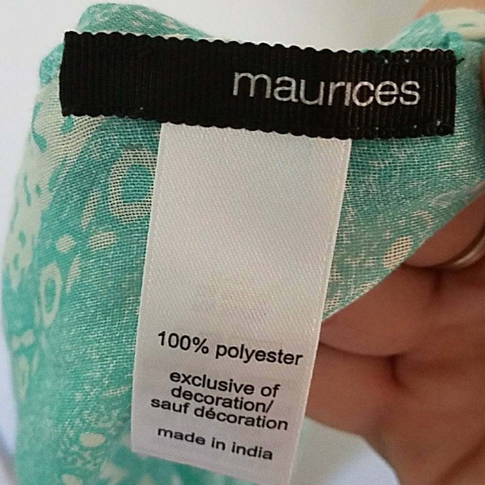 Maurices Teal sheer cover up shawl - Picture 3 of 3