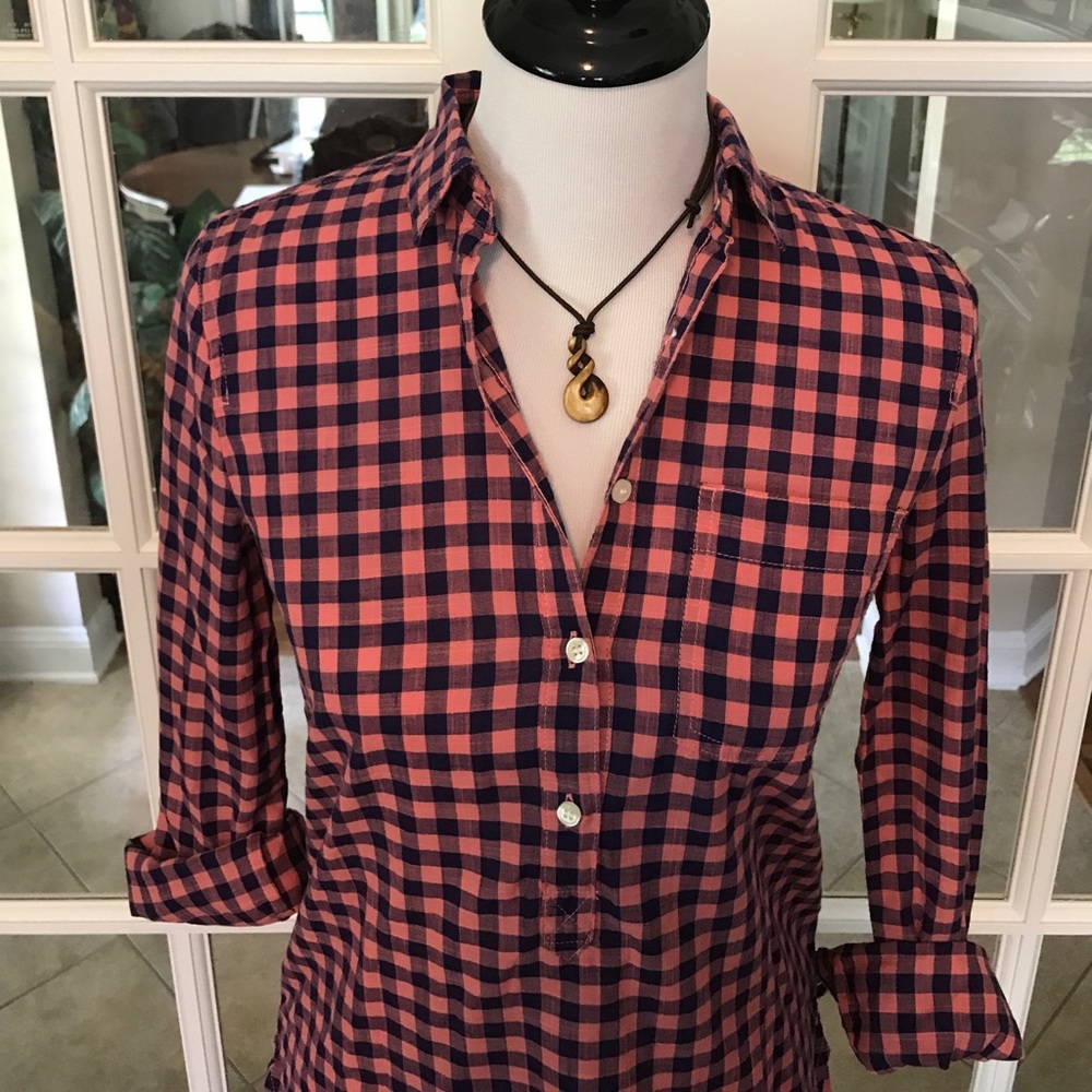 J. Crew Boy Fit Plaid Blouse