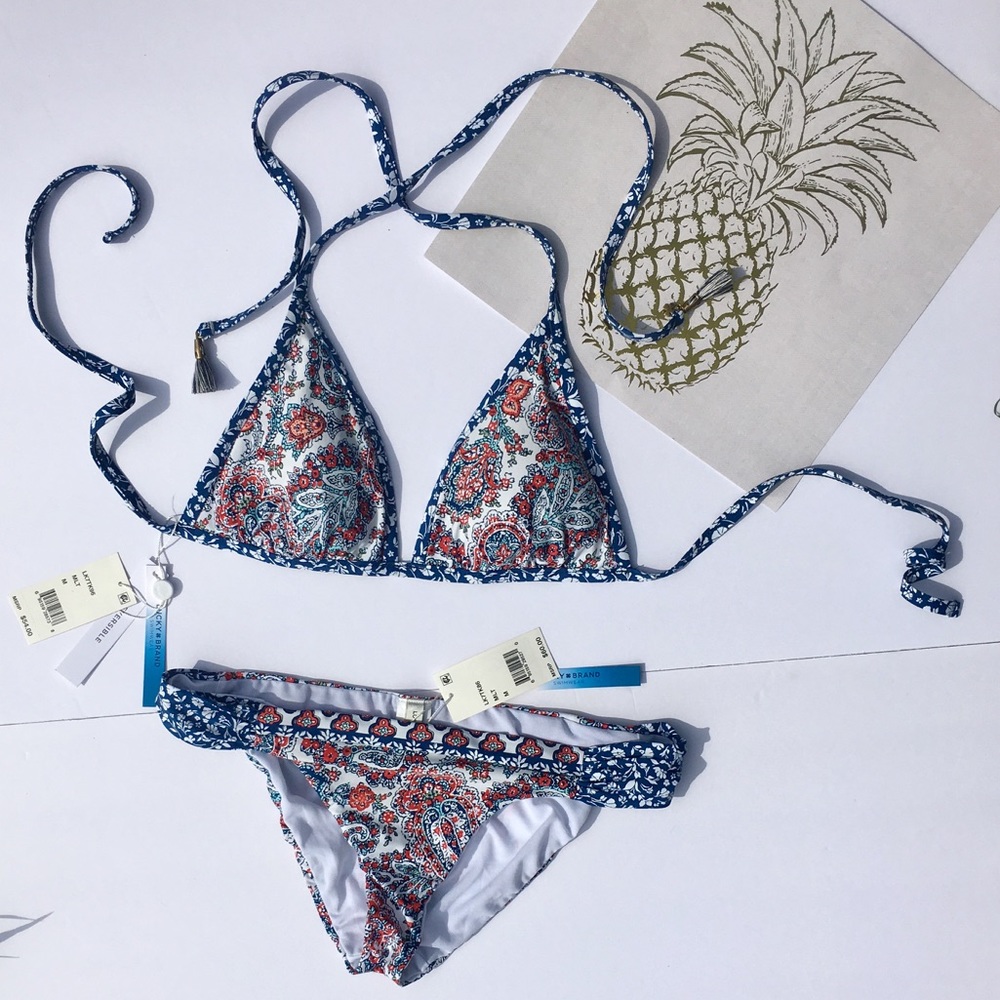 Lucky Brand Hailey paisley bikini, sz medium,NWT