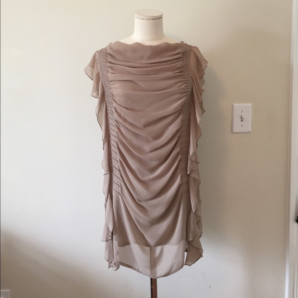 Tan ruffled dress