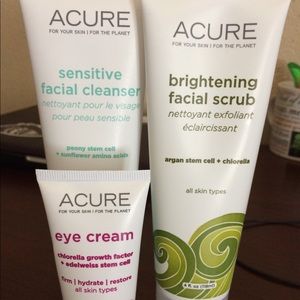 Acure set of 3 face care products