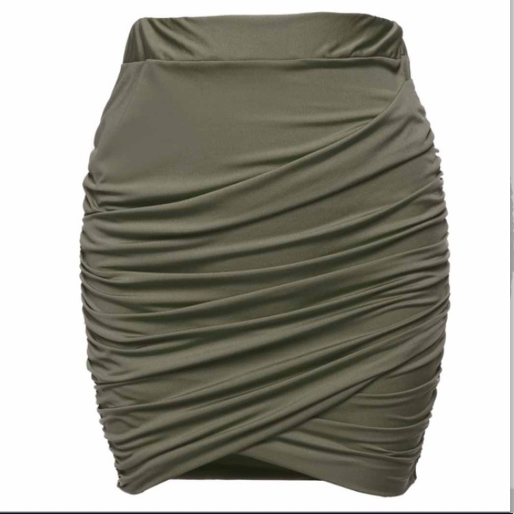 Sexy Wrap Stretch Draped Skirt Mini Pleaded