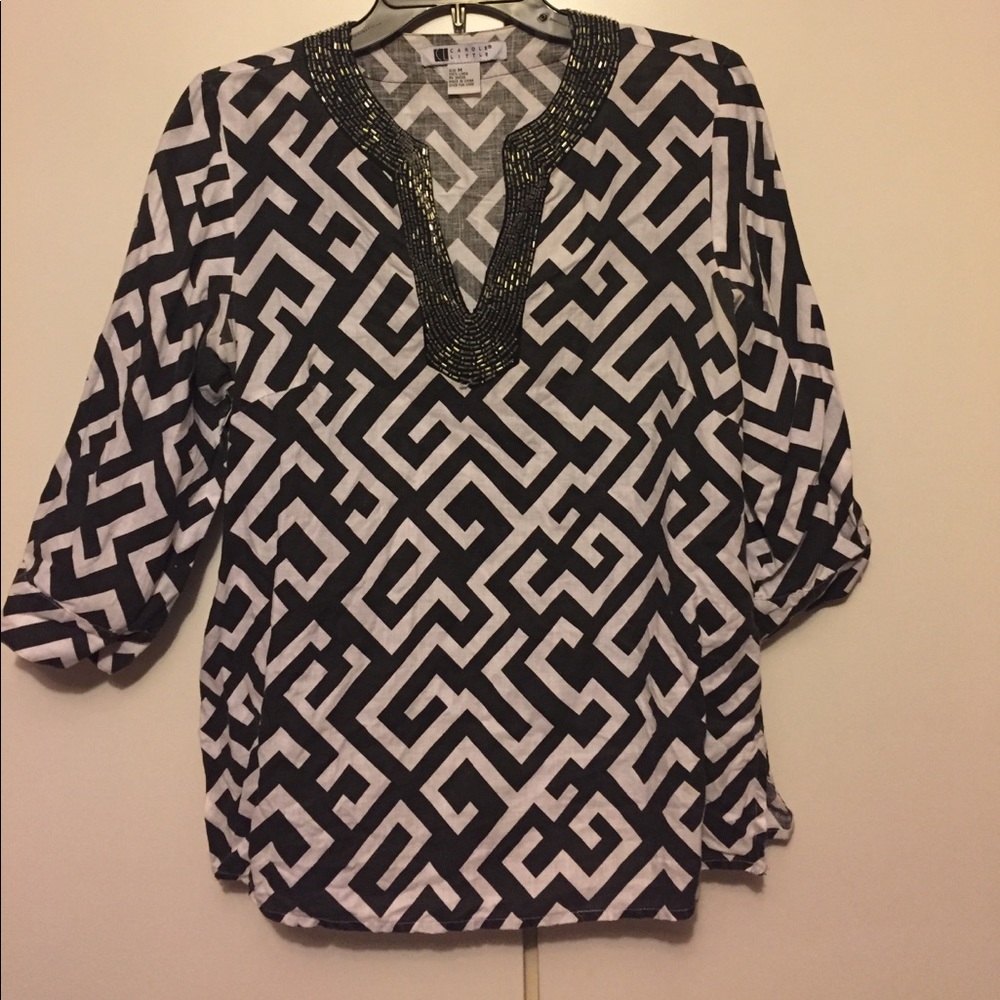 Carol Little Linen Blouse 3/4 length sleeves