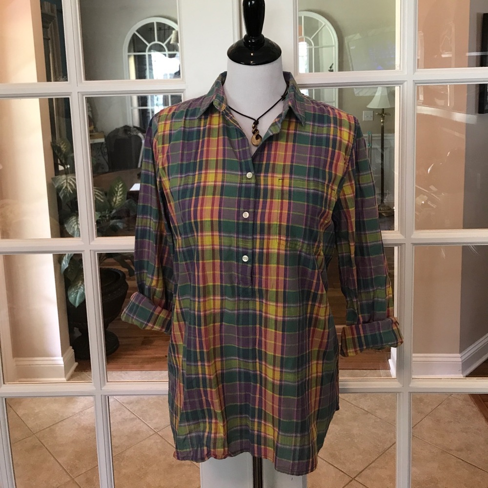 J. Crew Colorful Boyfit Blouse