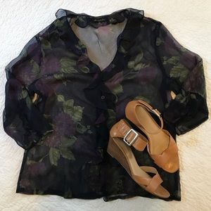 🔖NWT🔖 {Kenneth Joy Lane} 100% Silk Sheer Blouse