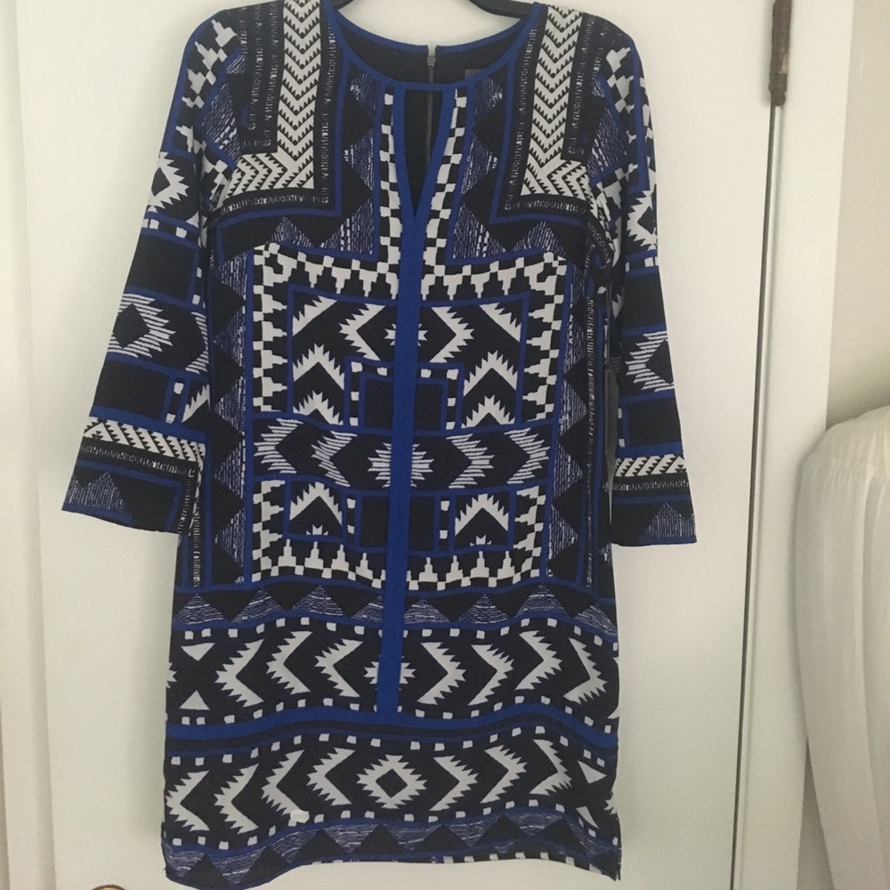 Three quarter sleeve A-line dress