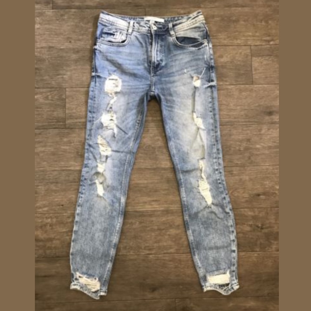 Zara Woman Trafaluc Denim Destroyed Jeans Size 2