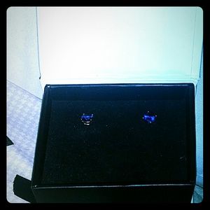 2ct sapphire sterling silver earrings