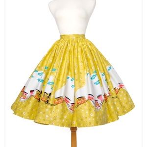 Pin Up Girl Clothing Mary Blair Train Print Skirt