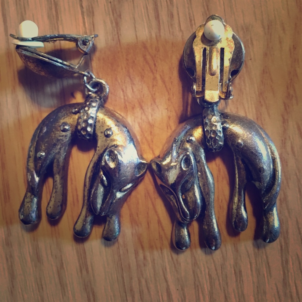 Tribal clip on vintage earrings