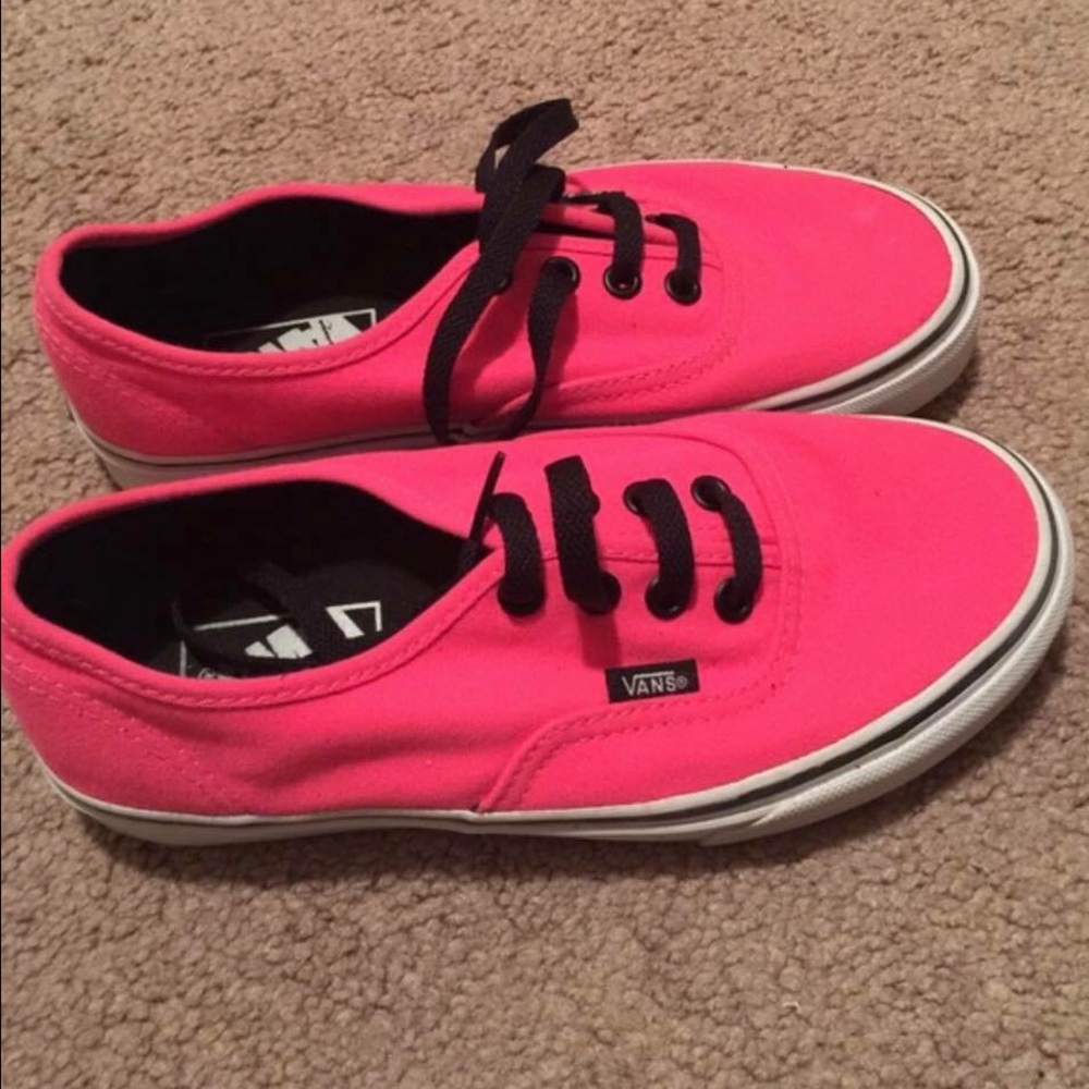 Neon pink vans shoes