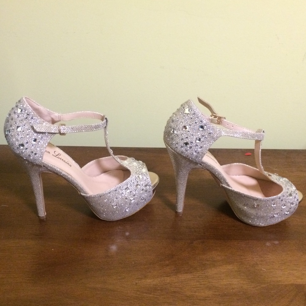 Lauren Lorraine Vivian Crystal Platform Pumps