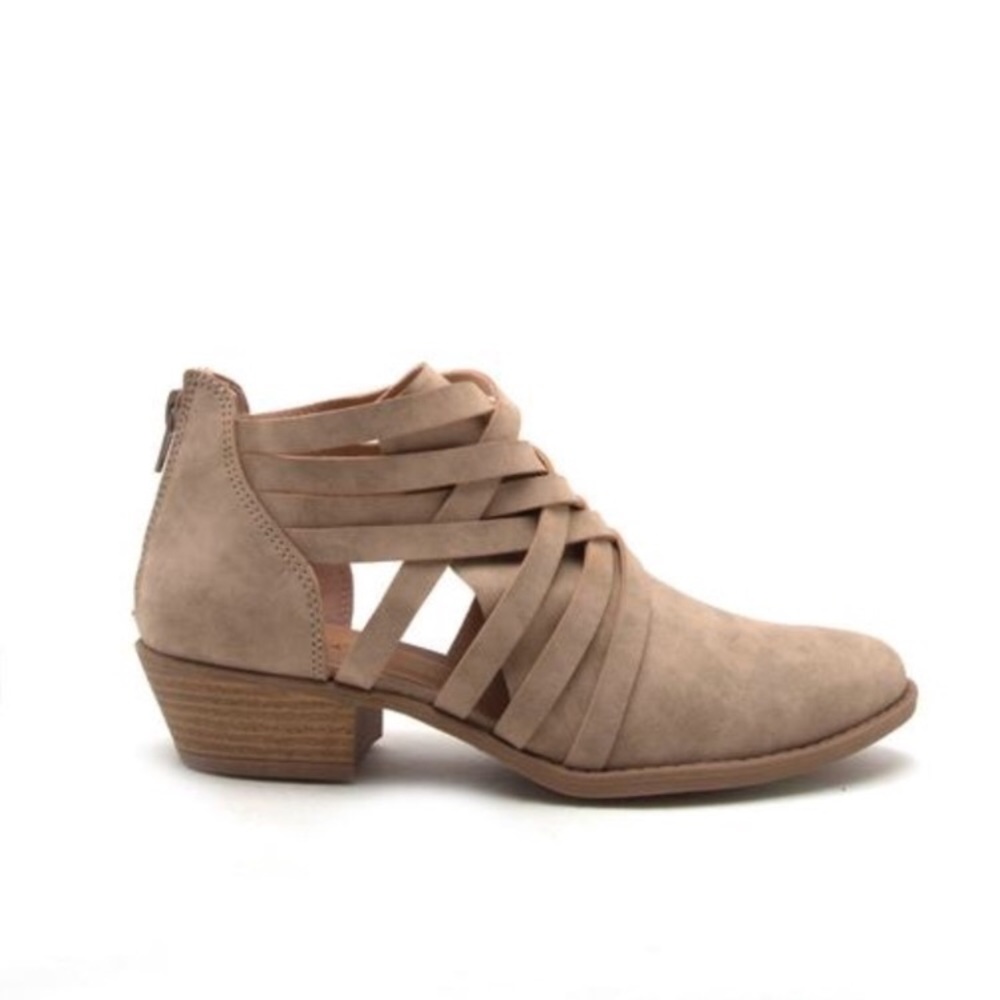 Crossover Straps Low Heel Bootie - Picture 4 of 6