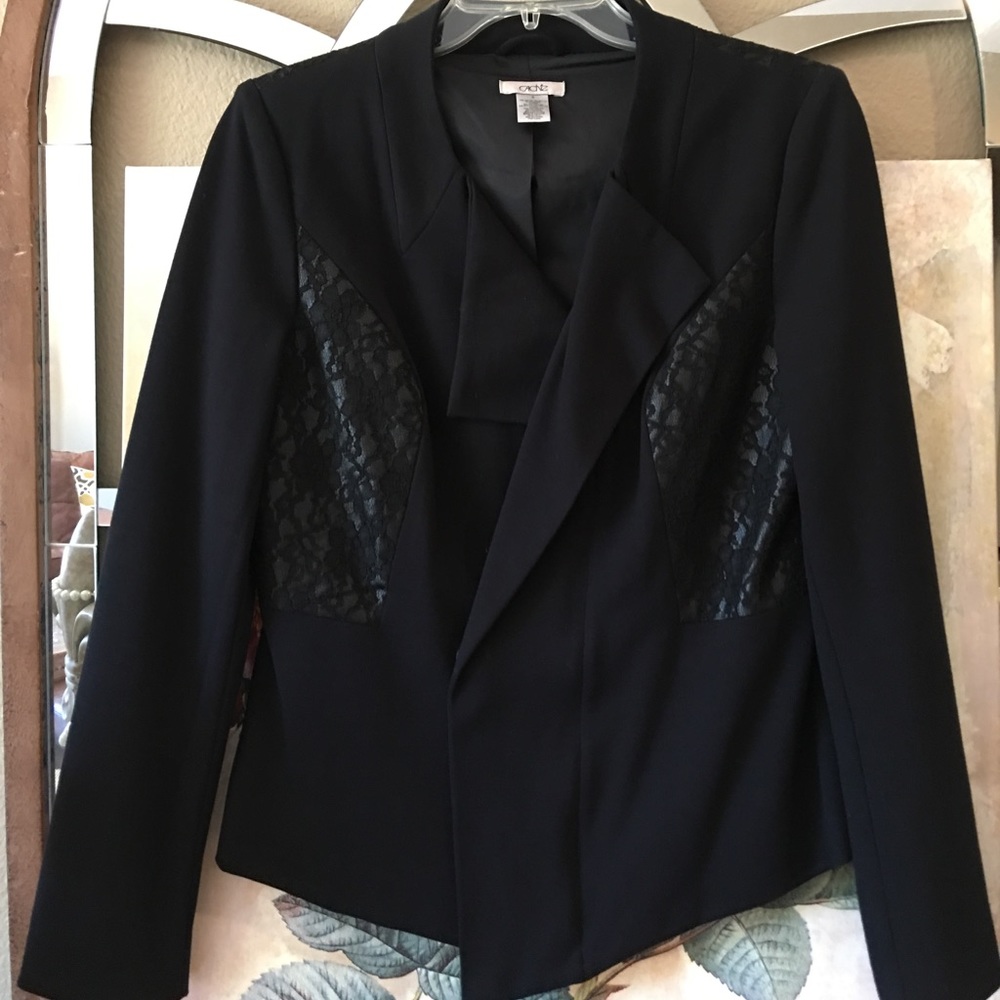 Cache black part lace cropped jacket stunning Sz 6