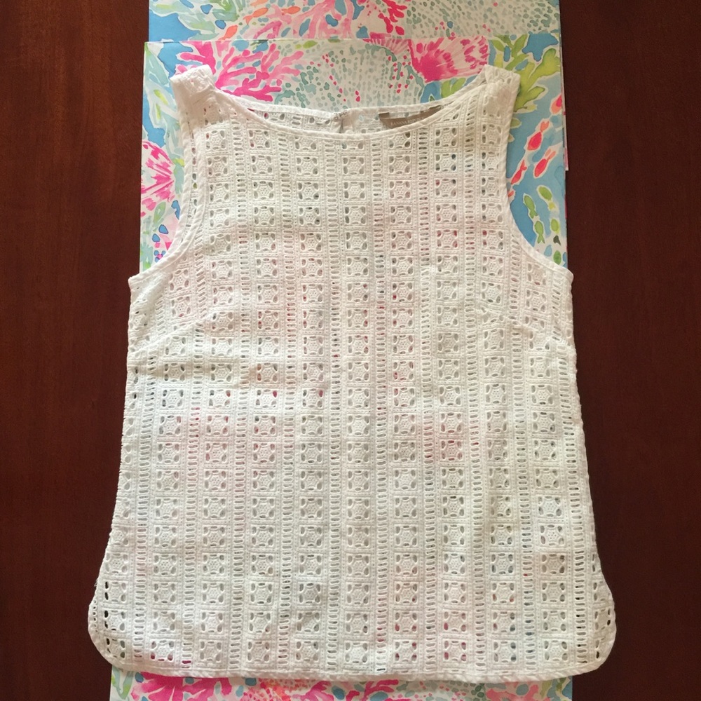 Banana Republic white lace tank top shirt Small - Picture 2 of 5
