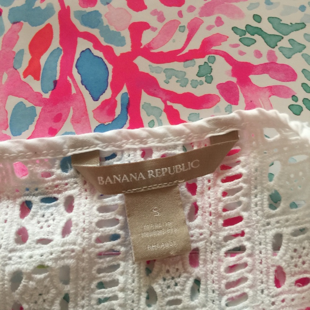 Banana Republic white lace tank top shirt Small - Picture 3 of 5