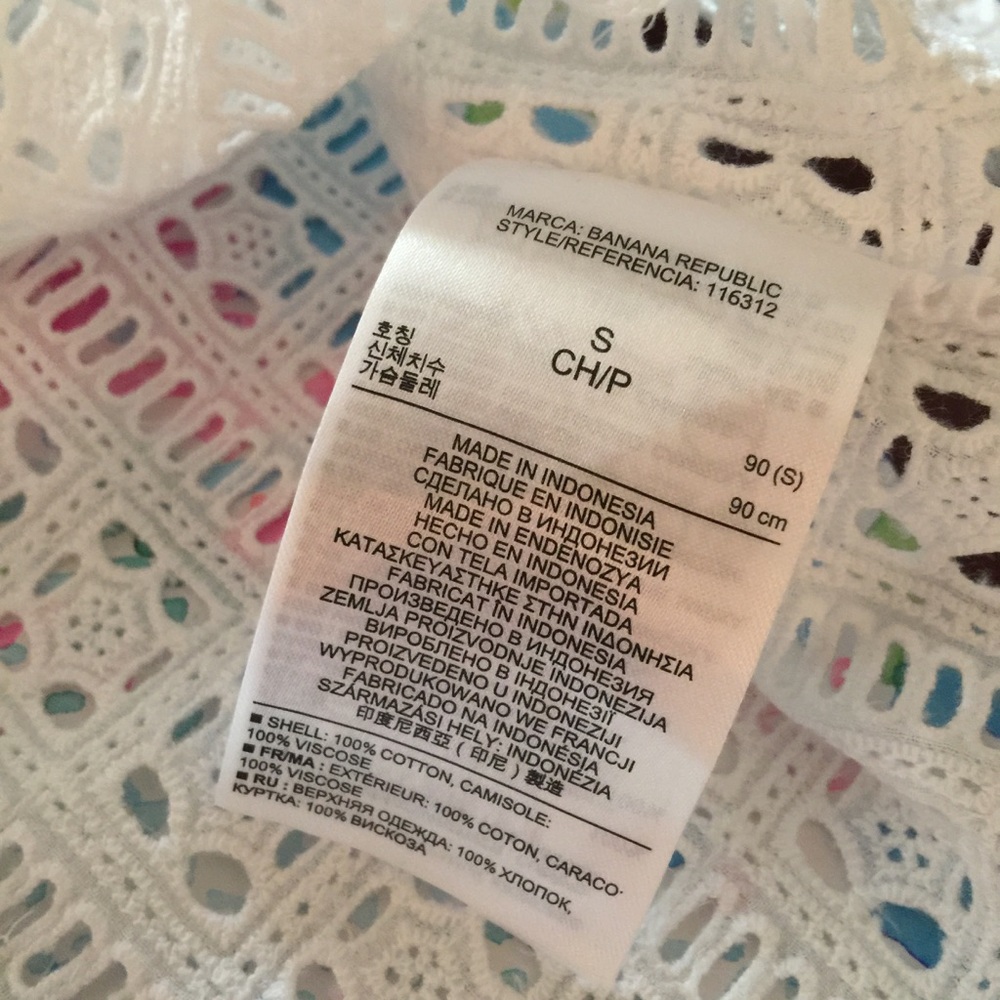 Banana Republic white lace tank top shirt Small - Picture 4 of 5