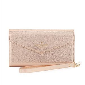 Kate Spade envelope iPhone 7 wristlet wallet gold