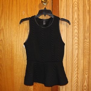 Forever 21 Black Knit Peplum Top