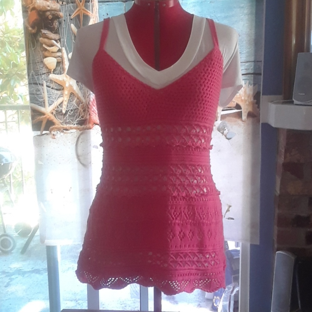 Knit lace - style tank
