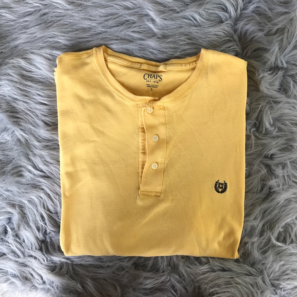 Chaps Large yellow long sleeved shirt.