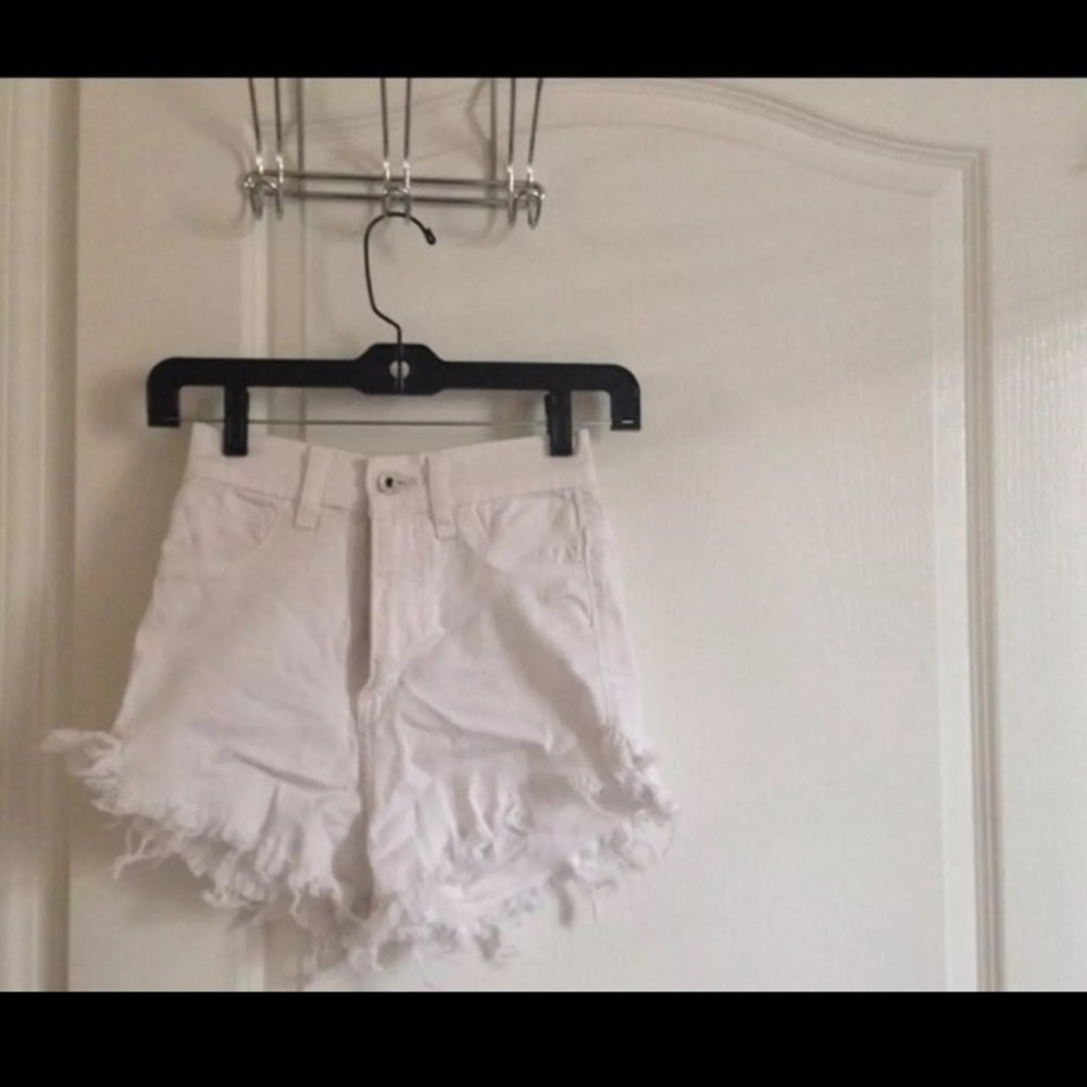 High Waisted White Shorts