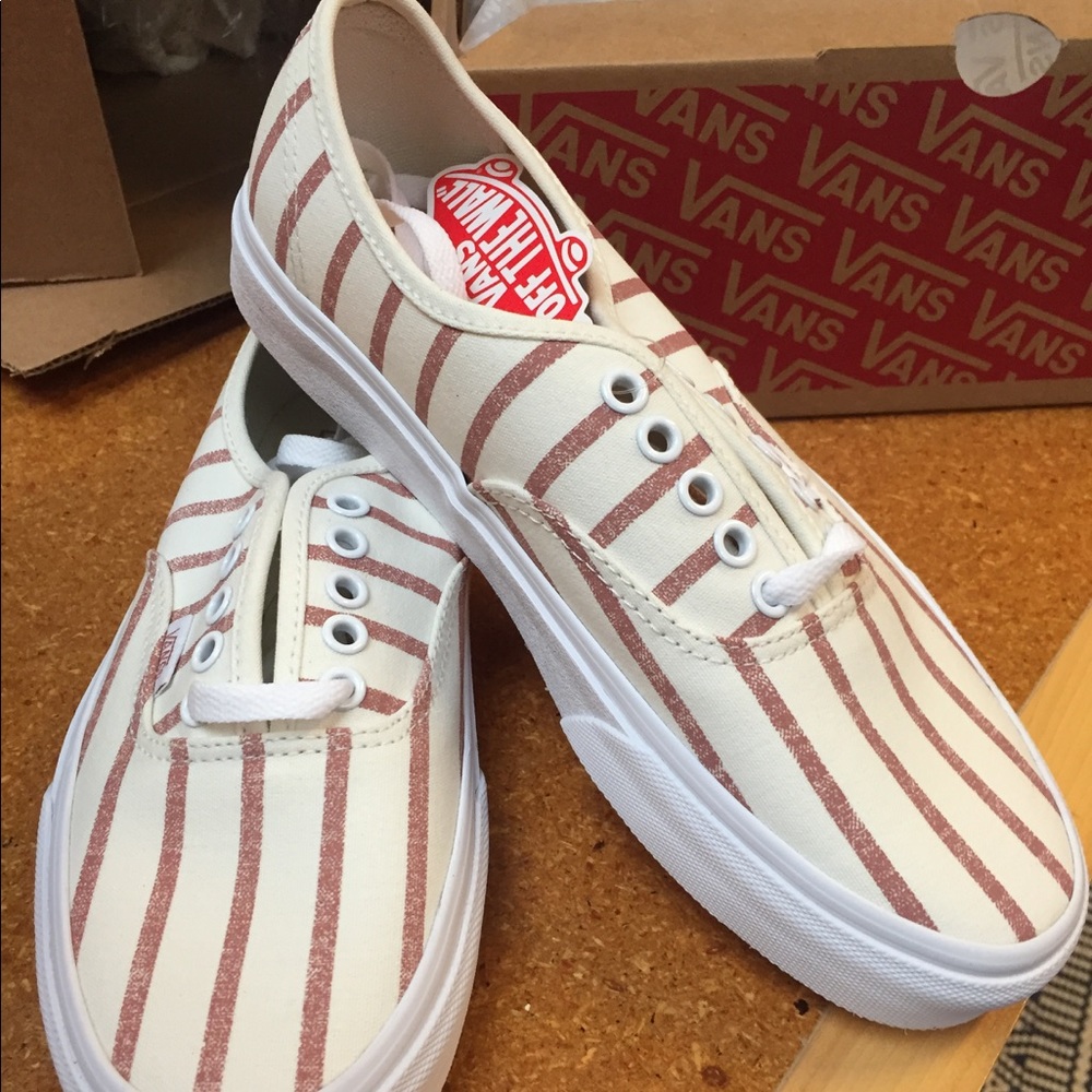 Madewell x Vans Lace-up Sneakers in Blush Stripe