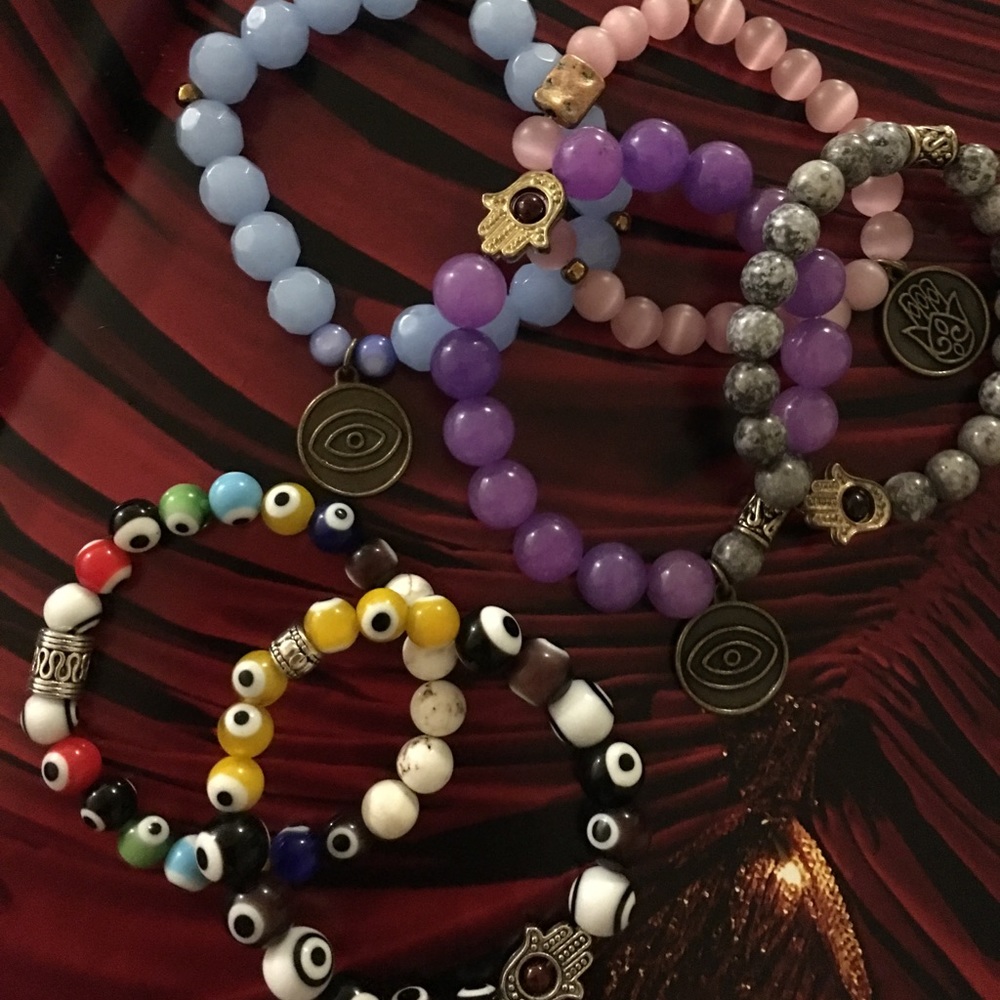 Evil eye and hamsa hand protection bracelets