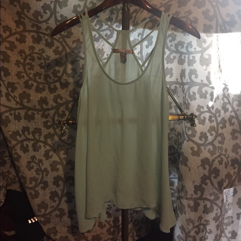 Sheer teal shirt