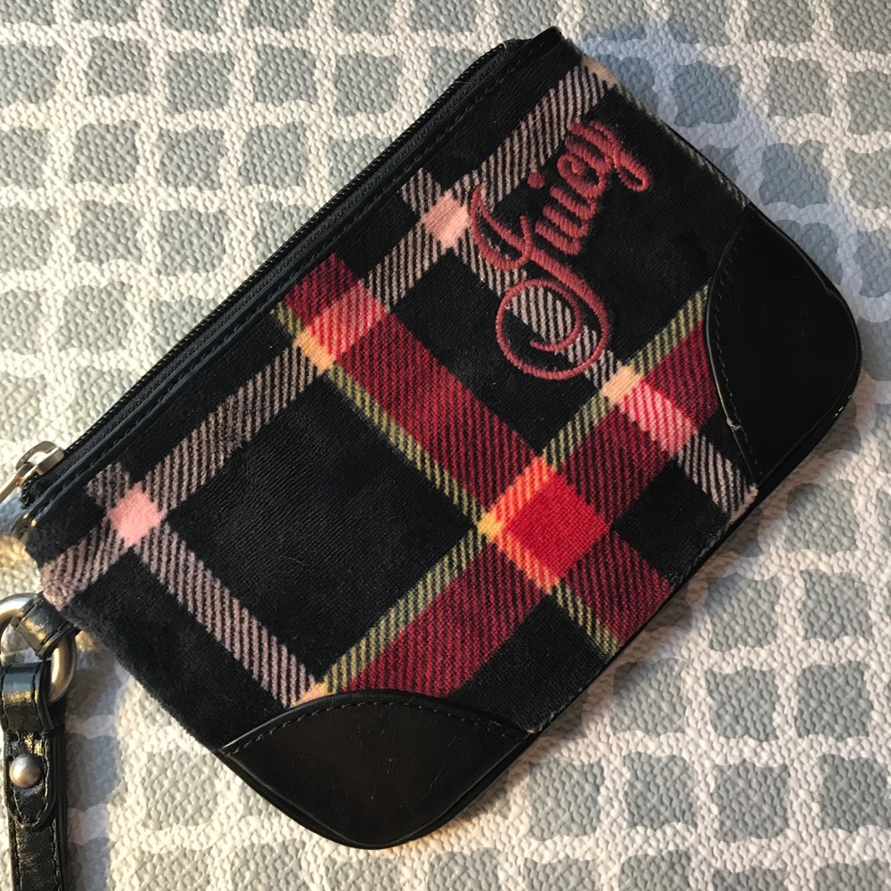 Juicy Couture Plaid Velour Wristlet