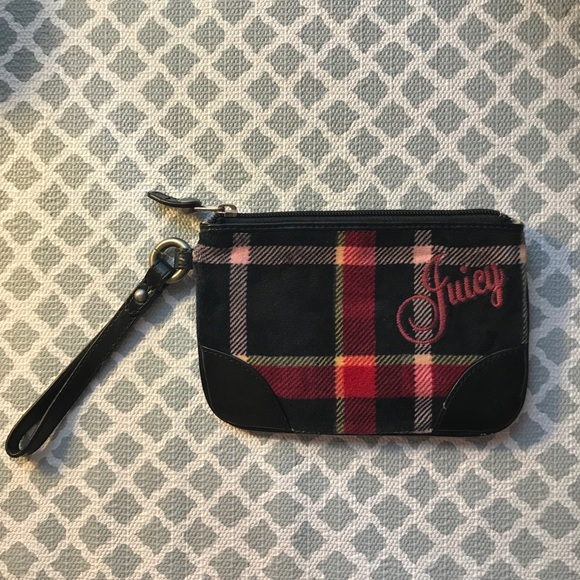Juicy Couture Plaid Velour Wristlet - Picture 2 of 4