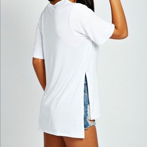 White split side tee