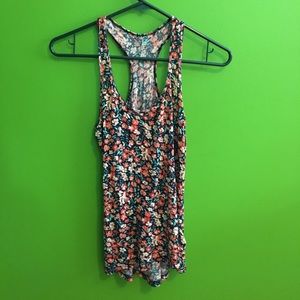 Racerback floral tank top