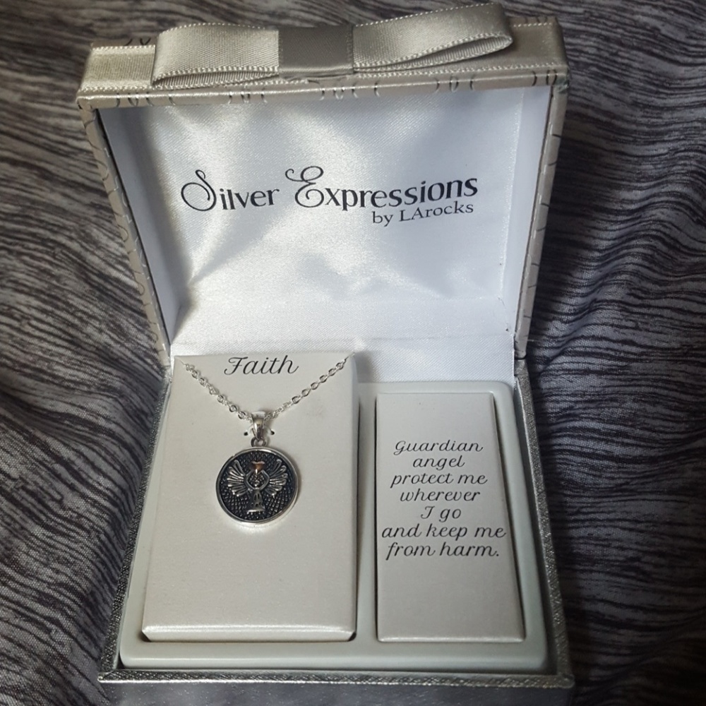Guardian Angel Necklace with quote on the back