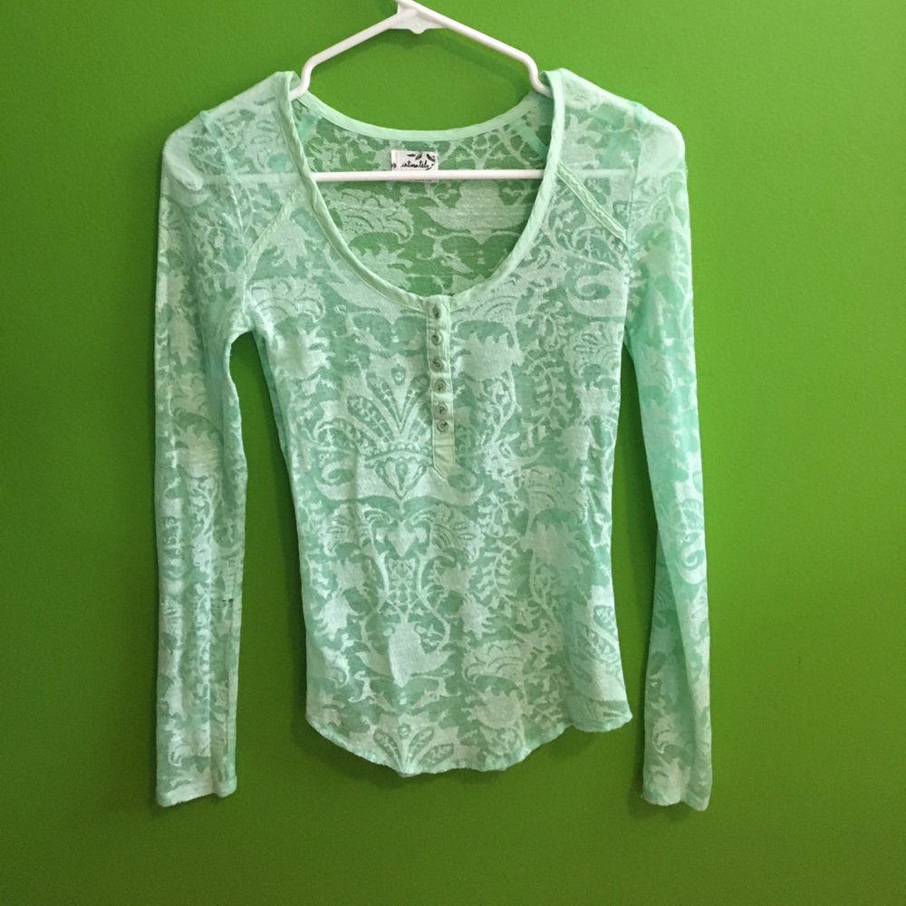 Sheer long sleeve shirt