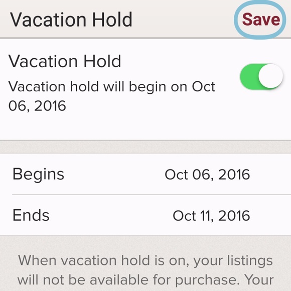 POSH TUTORIAL: Vacation Hold - Picture 6 of 7