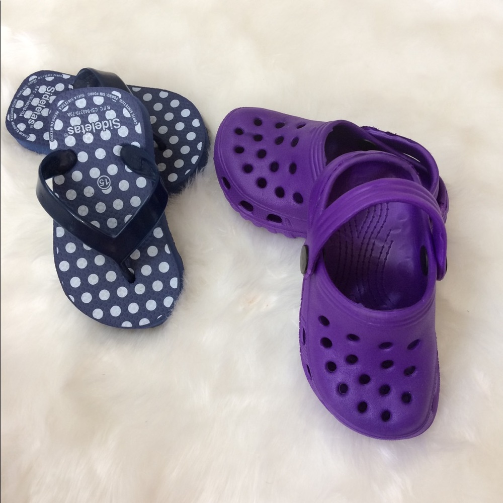Lot New toddler flip flops and sandals size US 8
