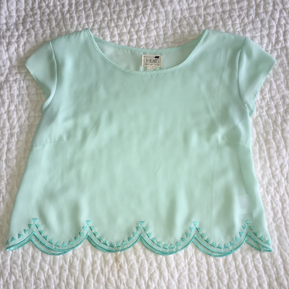 Mint Green Flowy Top