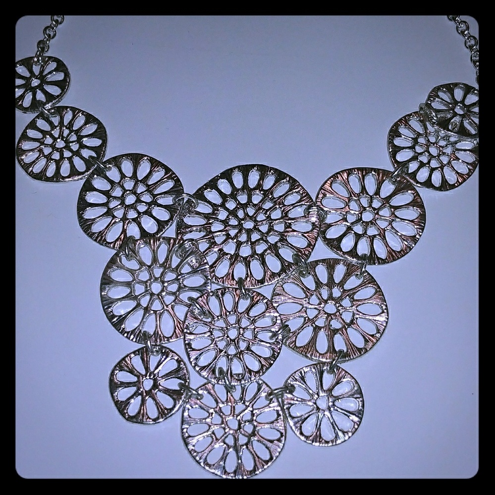 Silver Sandollar Inspired Necklace by SIX