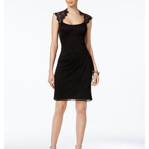 Royal blue keyhole collar cocktail dress