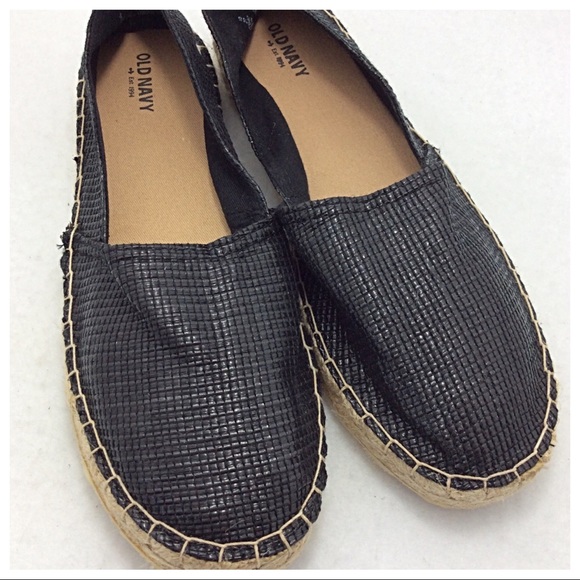 Shoes - Black Woven Espadrilles