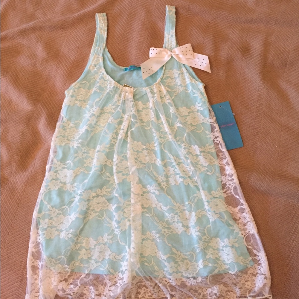 Light blue top with lace