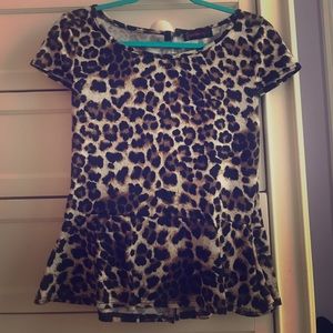 Cheetah Print Peplum Top
