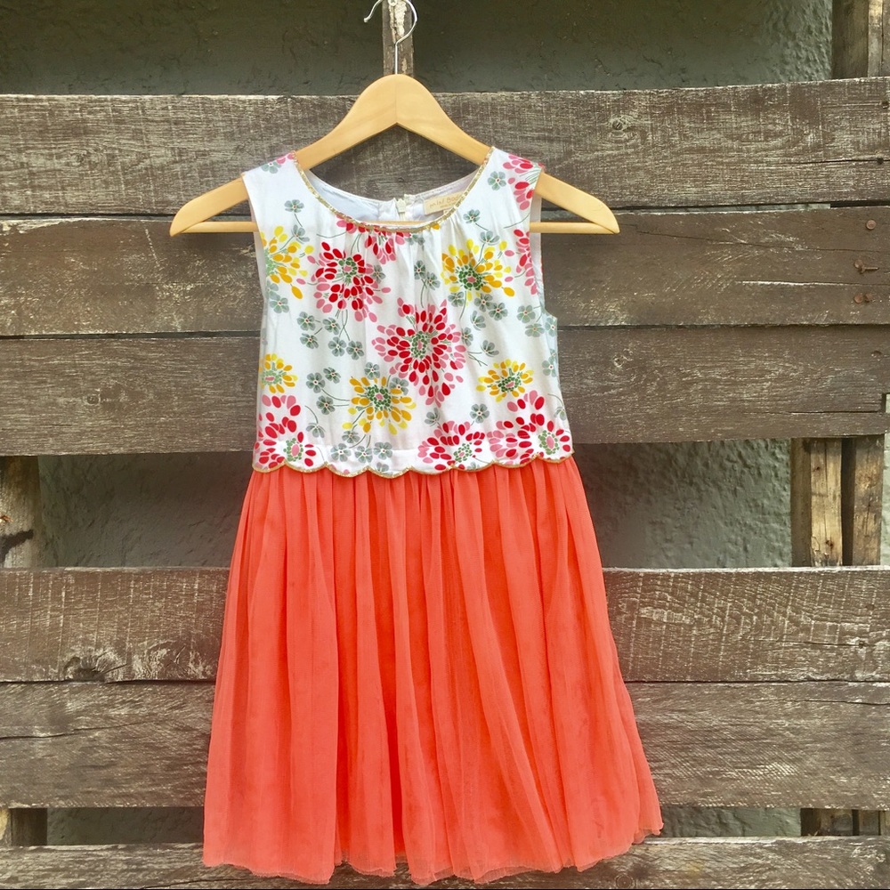 Mini Boden Floral Tulle Dress Size 9/10 yrs old