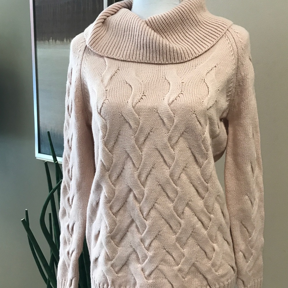 Calvin Klein Blush Pink Cowl Neck Sweater S NWT